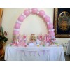 Decoración con globos y Mesas Candy Bautizo