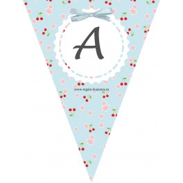 100 Bander&iacute;n Letra Cerezas imprimible