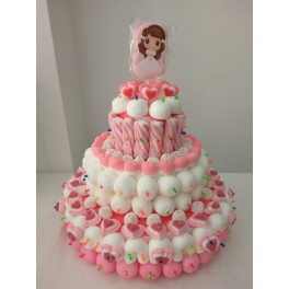 Tarta de Comuni&oacute;n Rosa