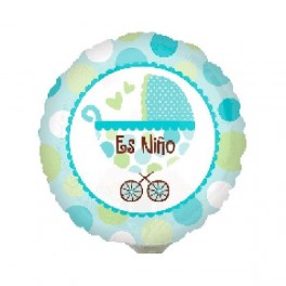 Globo Foil de 9" (23cm) Carrito es Ni&ntilde;o