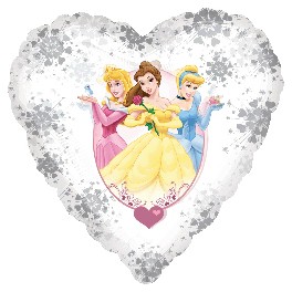 Globo Foil Coraz&oacute;n de 18" (45cm) Princesas Disney